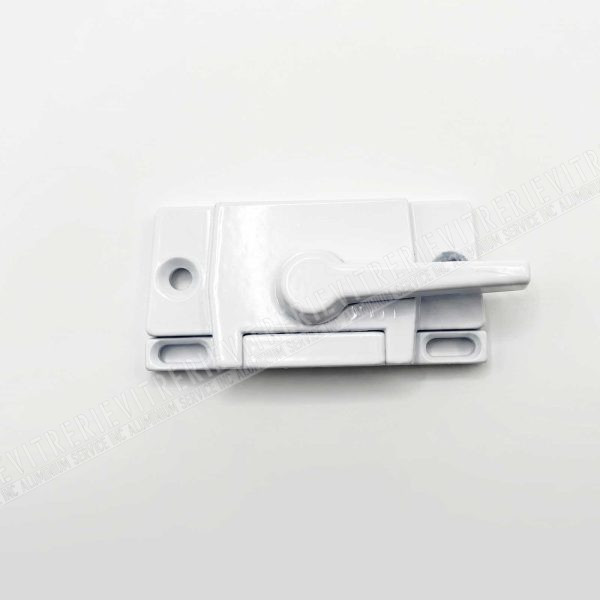 Loquet à came blanc C-132 / C-132B avec gâche pour fenêtre à guillotine