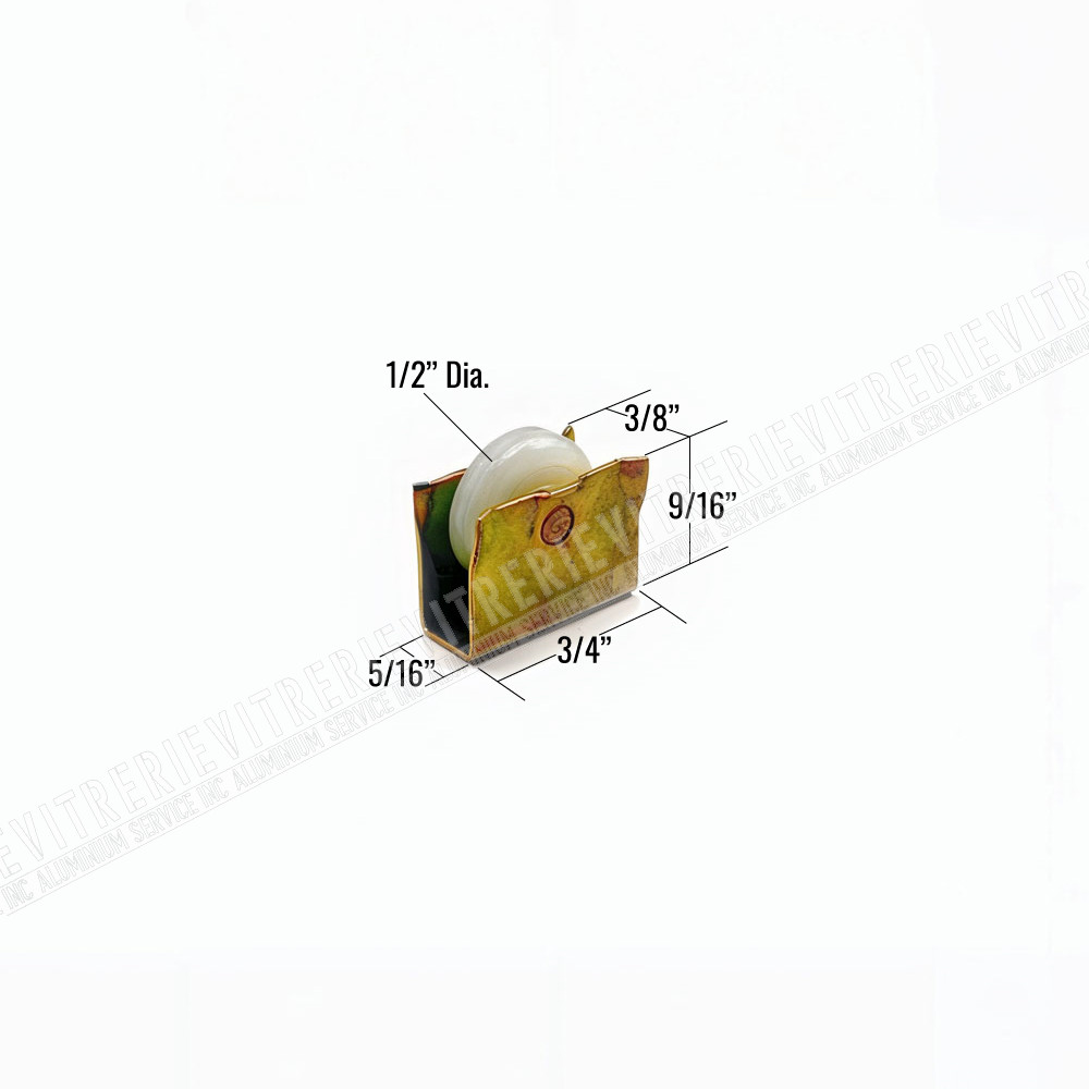 Roulette A-108 mesures Roulette volet nylon A-108 avec mesures